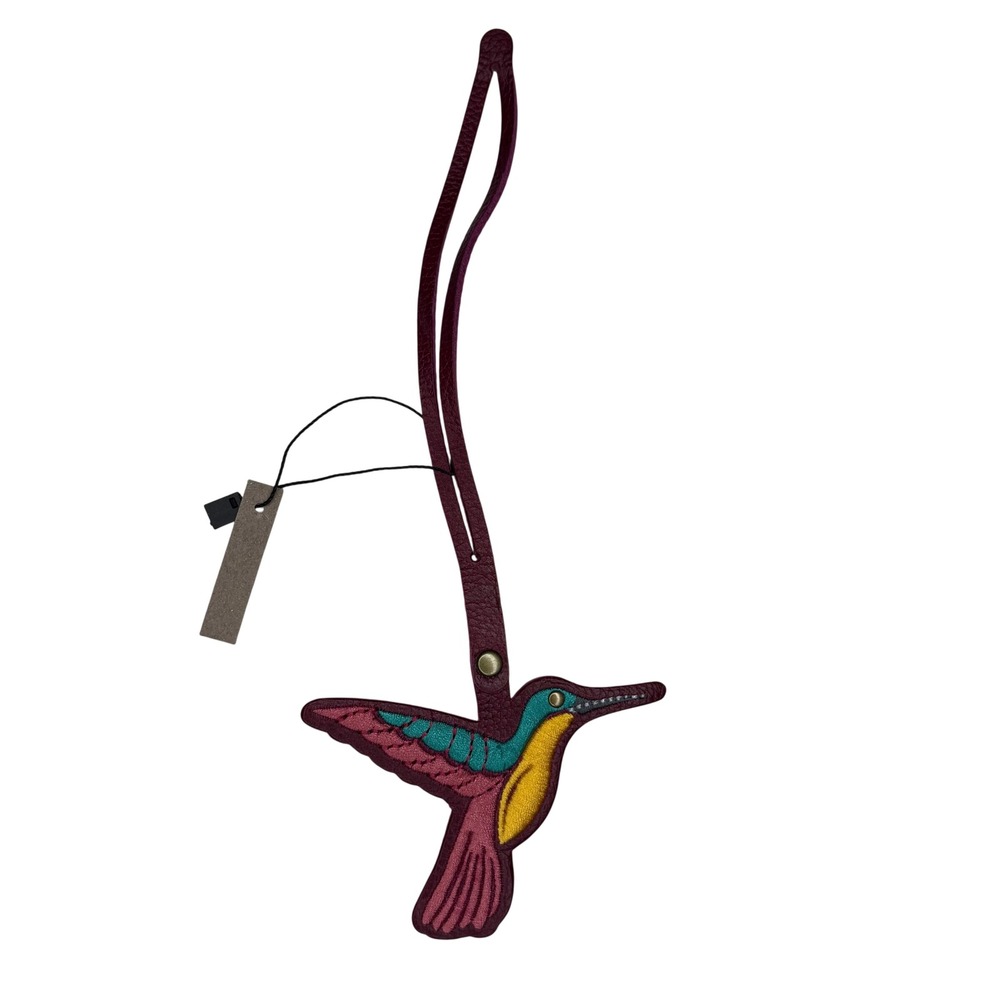Portland Leather Goods Hummingbird Tassel Orchid Bird Bag Charm NWT Rare